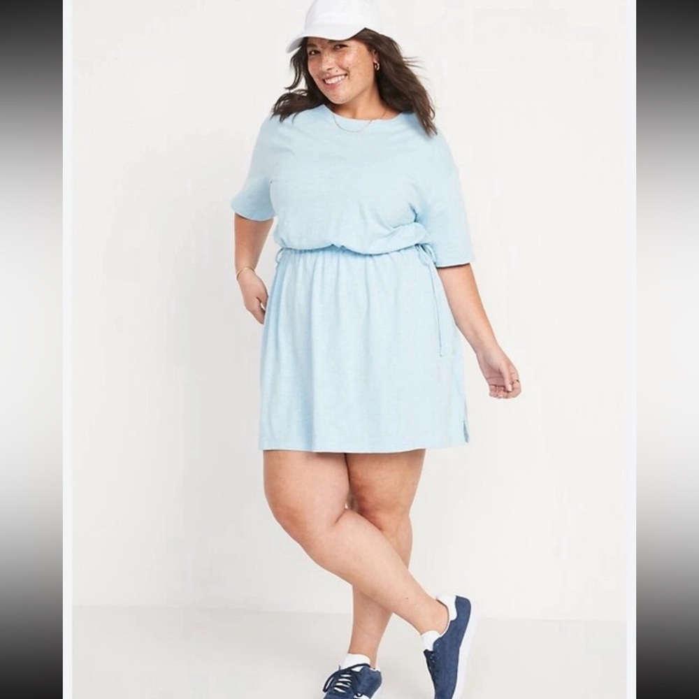 Old Navy Waist-Defined Short Sleeve Slub-Knit Mini T-Shirt Dress XXL Petite